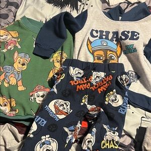 Paw Patrol Kids Hoodie & Pants Set in Navy, Green, Gray